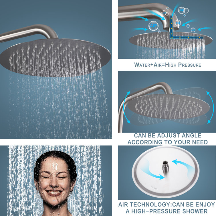 MODLAND Floor Mounted Outdoor Shower Fixtures With Overhead Shower Head